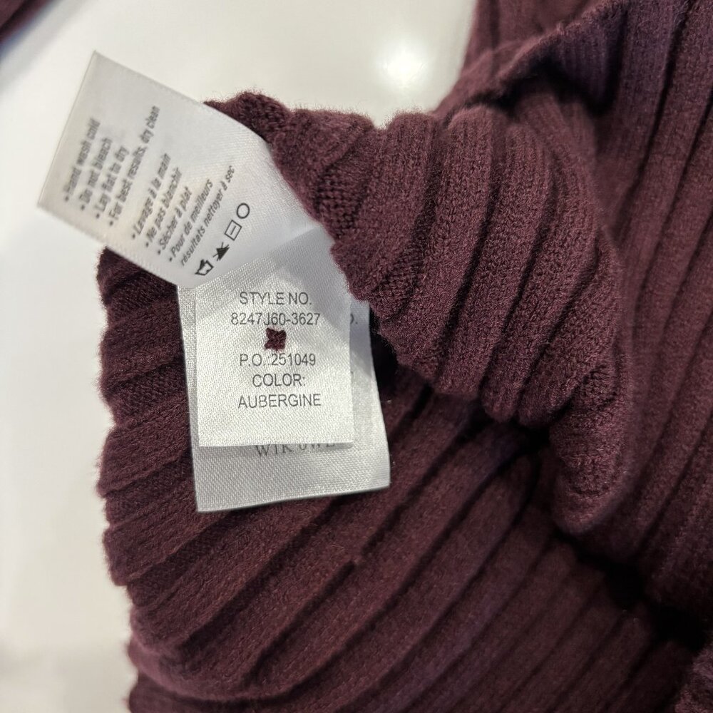 XS Button Up Cardigan V Neck Long Sleeve Soft Stretch Paige Shirin Ribbed Top - Picture 8 of 10